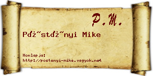 Pöstényi Mike névjegykártya